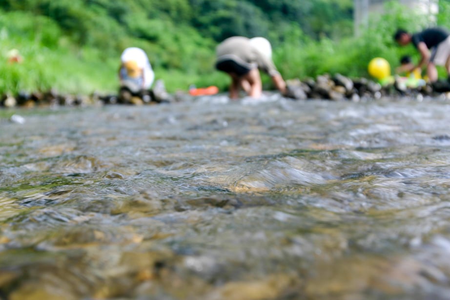 Playing in the river